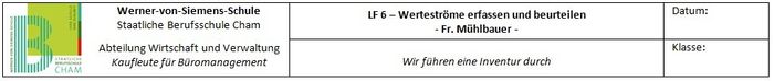 Beispielkopf Arbeitsblatt